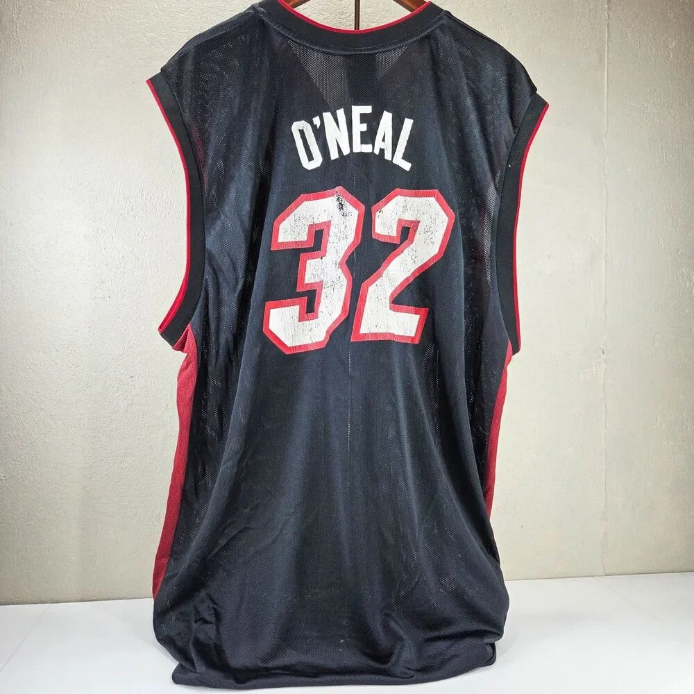 Vintage Adidas NBA Miami Heat Shaquille O'Neal #32 Mesh Jersey Sz XXL